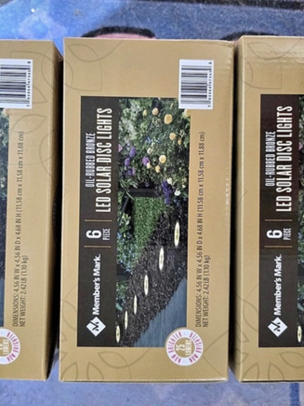 Members Mark 6 ft Solar Disc Lights Solar Disc Lights 3-Box Set NWT